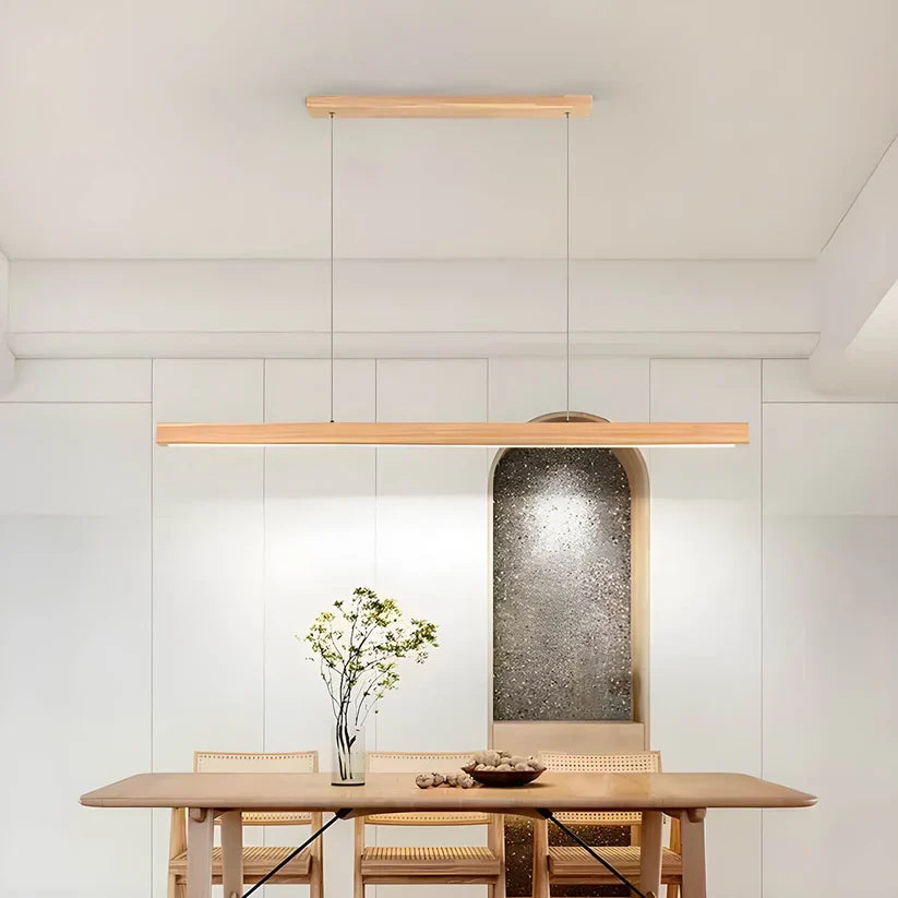 Hanglamp Hout LED Keukeneiland Verstelbaar Eethoek Bar Sfeervol Scandinavisch Design Warm Licht Dimbaar | Sansoti