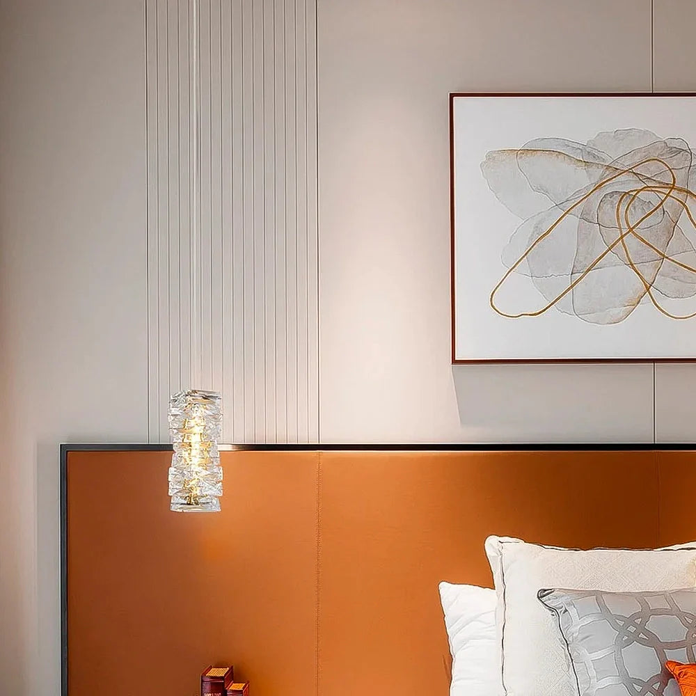 Hanglamp Kristal Gestapeld Ijsblok LED Goud Chroom Sfeerlamp Bar Eetkamer Modern | Sansoti