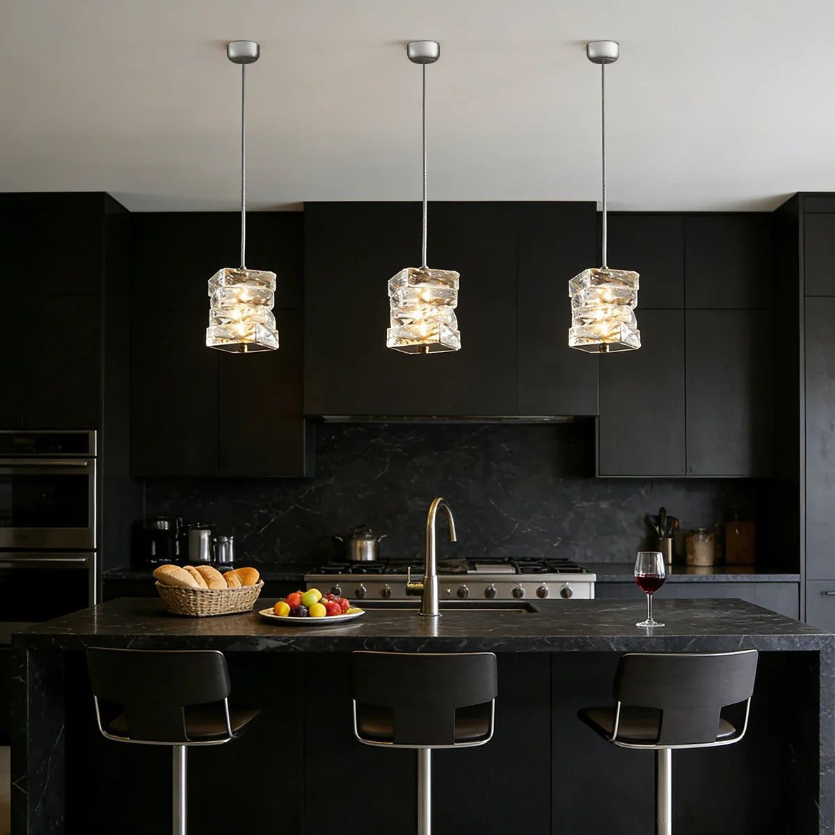 Hanglamp Kristal Gestapeld Ijsblok LED Goud Chroom Sfeerlamp Bar Eetkamer Modern | Sansoti