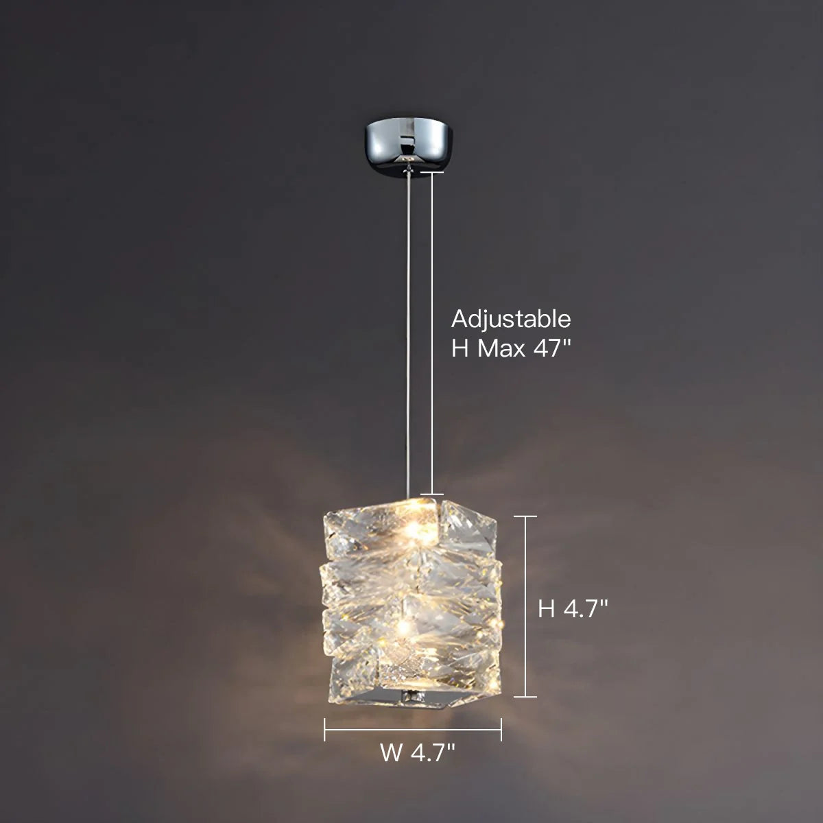 Hanglamp Kristal Gestapeld Ijsblok LED Goud Chroom Sfeerlamp Bar Eetkamer Modern | Sansoti