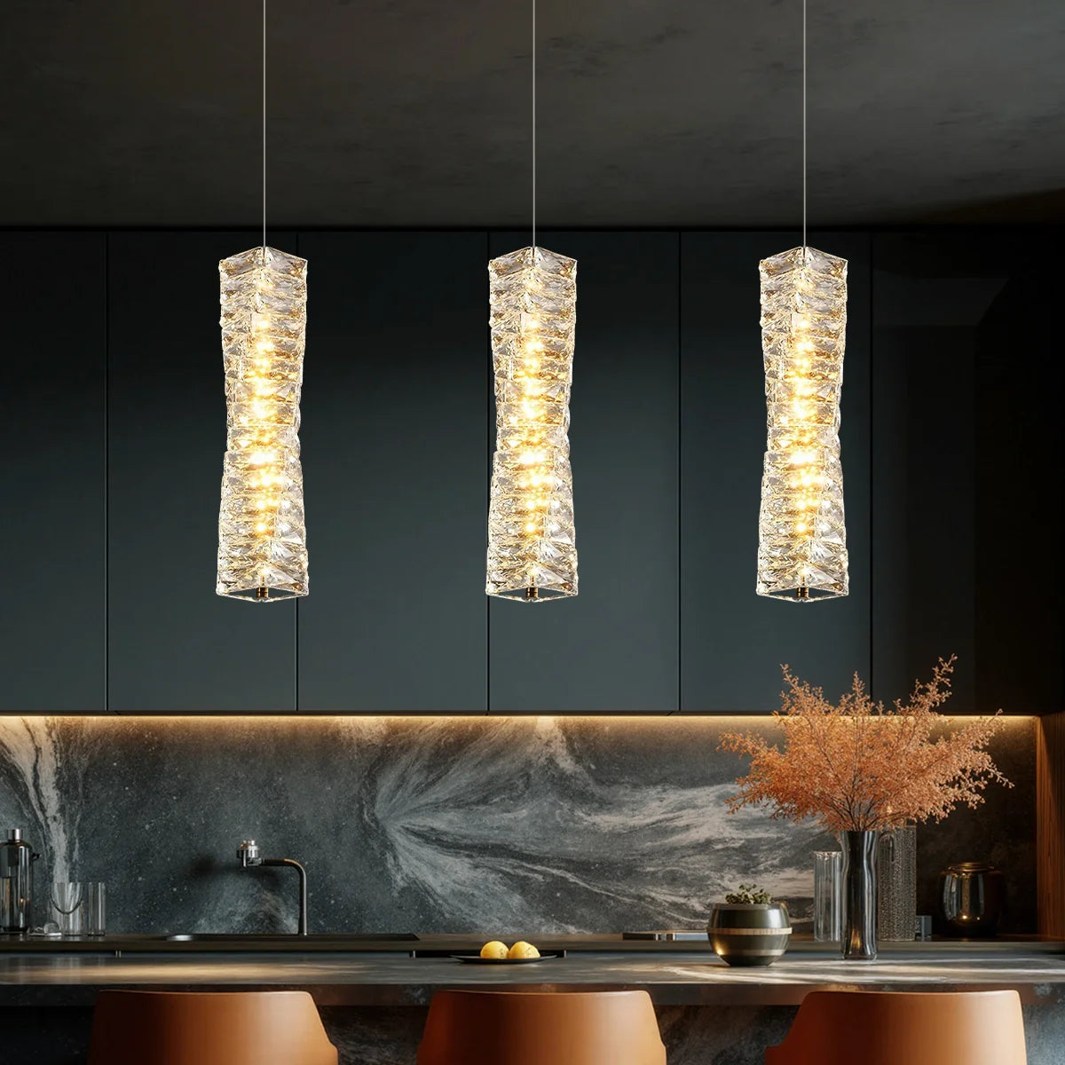 Hanglamp Kristal Gestapeld Ijsblok LED Goud Chroom Sfeerlamp Bar Eetkamer Modern | Sansoti