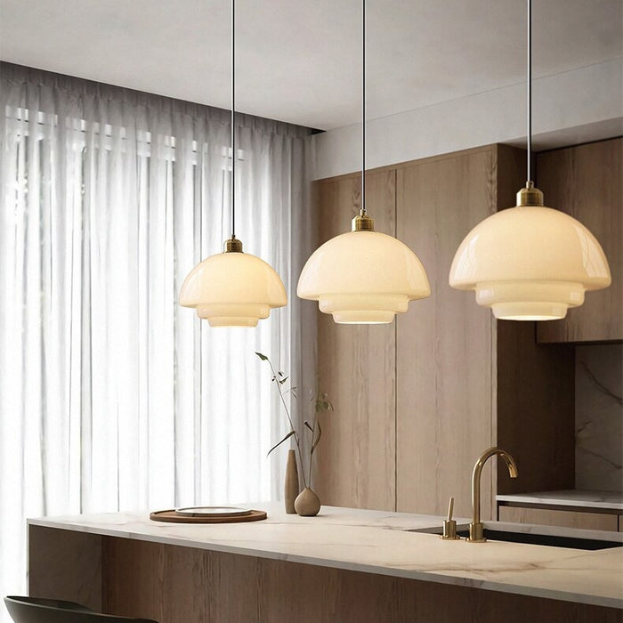 Hanglamp Wit Glas Messing Mid-Century Modern Design Verstelbare Kabel Eetkamer Woonkamer Keuken Melkglas Pendellamp Retro