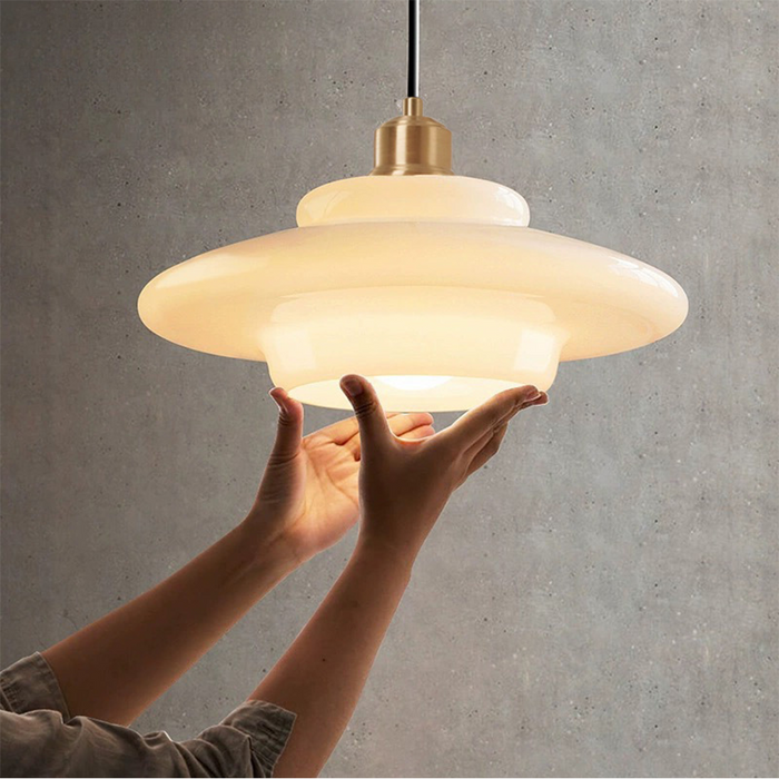 Hanglamp Wit Glas Messing Mid-Century Modern Design Verstelbare Kabel Eetkamer Woonkamer Keuken Melkglas Pendellamp Retro