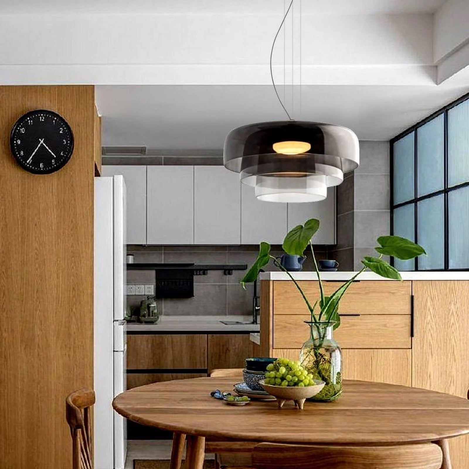 Hängelampe Glas Nordisches Design Geschichtet 1 2 3 Stufen Orange Grün Grau Esszimmer Küche Wohnzimmer Pendelleuchte Warmes Licht LED Einstellbar