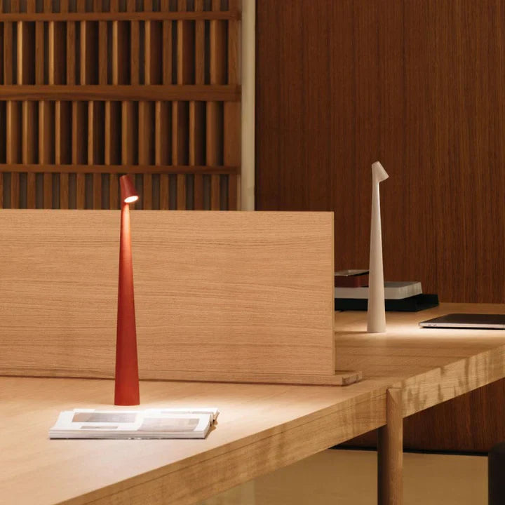 Rechargeable Table Lamp with Dimmable Warm Light and Touch Control | Aluminum Designer Lamp for Indoor and Outdoor | 20 Hours Usage Time | Sansoti