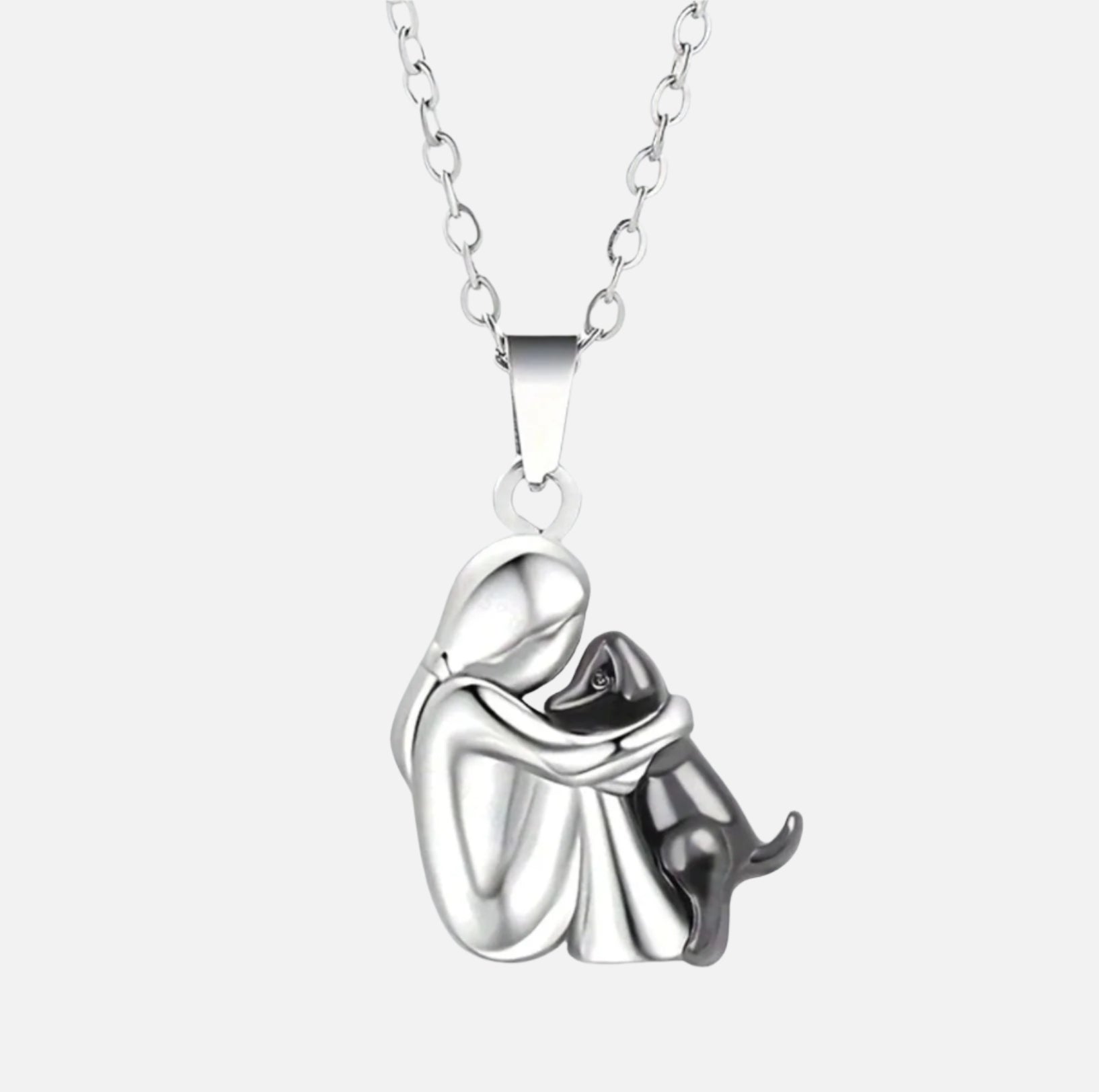 Knuffelige Omarming Ketting Symboliek Hond Kat Vrouw Man Goud Zwart Rosé | Sansoti