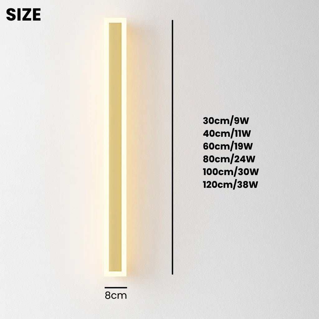 LED-Außenwandlampe Gold IP65 Wasserdicht Dimmbar 30–120 cm Lineares Design Moderne Fassadenbeleuchtung Gartenbeleuchtung Terrasse | Sansoti