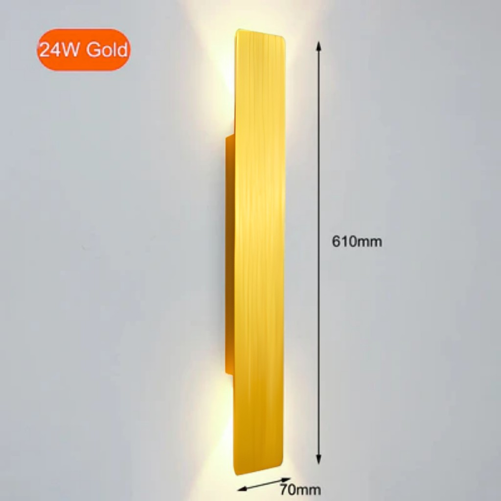 Goldene Außenwandleuchte LED Wasserdicht Aluminium Fassadenbeleuchtung Modern | Restfield