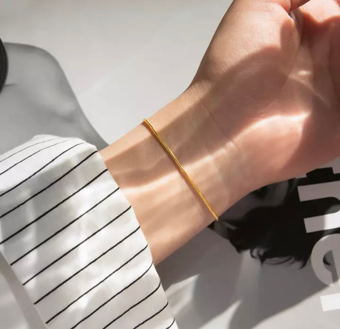 Minimalistisch Slangarmband Edelstaal Dames Sierlijk Verstelbaar Goud Zilver Rosé | Sansoti