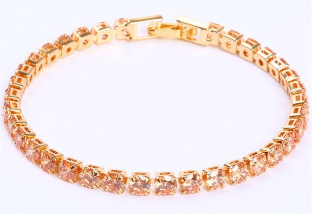 Elegante Schakelarmband met Zirkonia Stenen | Luxe Tennisarmband voor Dames en Heren | Geometrisch Design Polssieraad met Glanzende Kristallen | Verstelbare Feestelijke Armband Zilver Goud | Sansoti