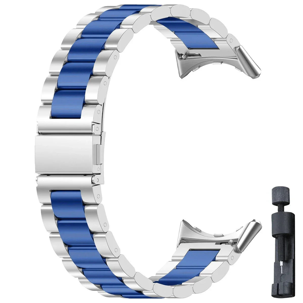 Smartwatch-Armband aus Edelstahl mit verstellbaren Gliedern für 41-mm- und 45-mm-Uhren, eleganter Stil | Sansoti