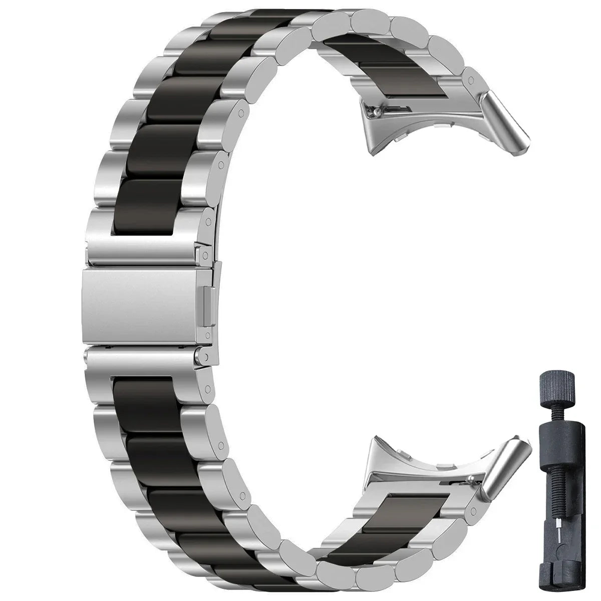 Smartwatch-Armband aus Edelstahl mit verstellbaren Gliedern für 41-mm- und 45-mm-Uhren, eleganter Stil | Sansoti