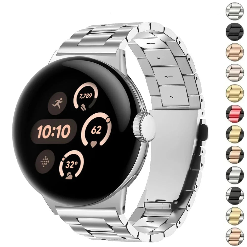Smartwatch-Armband aus Edelstahl mit verstellbaren Gliedern für 41-mm- und 45-mm-Uhren, eleganter Stil | Sansoti