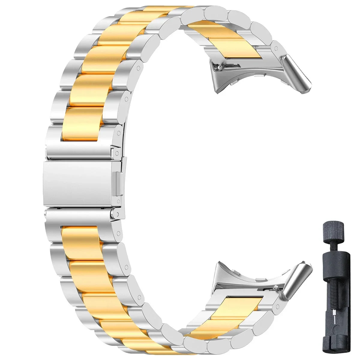 Smartwatch-Armband aus Edelstahl mit verstellbaren Gliedern für 41-mm- und 45-mm-Uhren, eleganter Stil | Sansoti