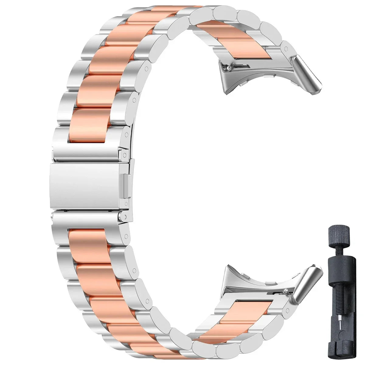 Smartwatch-Armband aus Edelstahl mit verstellbaren Gliedern für 41-mm- und 45-mm-Uhren, eleganter Stil | Sansoti