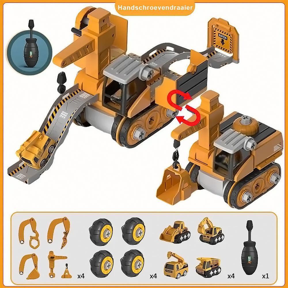 Educatief Bouwspeelgoed Graafmachine met Schroevendraaier voor Motoriekontwikkeling en Constructief Spelen | Sansoti