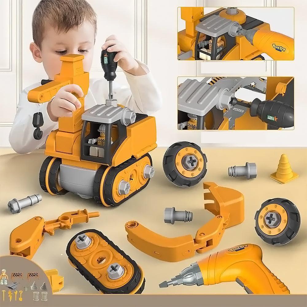 Educatief Bouwspeelgoed Graafmachine met Schroevendraaier voor Motoriekontwikkeling en Constructief Spelen | Sansoti