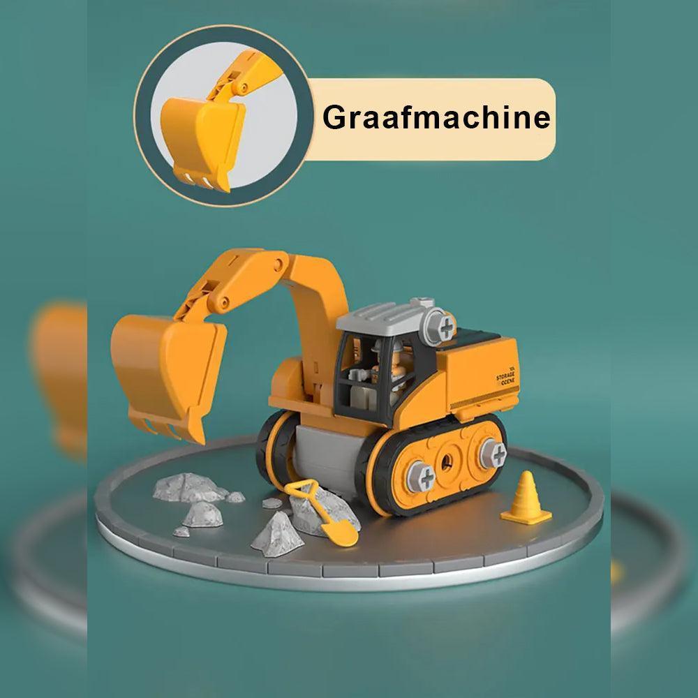 Educatief Bouwspeelgoed Graafmachine met Schroevendraaier voor Motoriekontwikkeling en Constructief Spelen | Sansoti