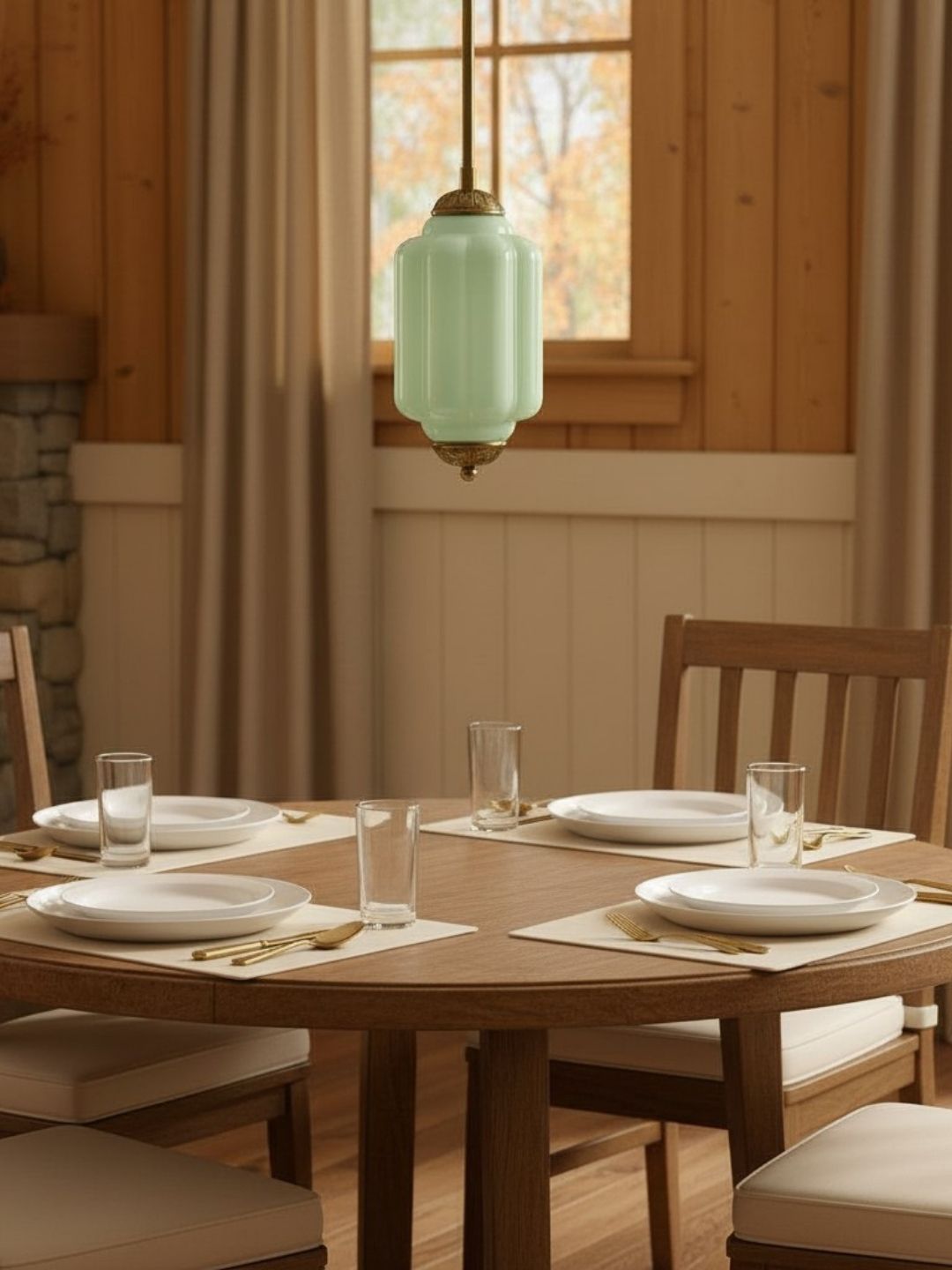 Vintage Melkglazen Hanglamp met Gegolfde Rand – Scandinavische Sfeerverlichting voor Keuken en Slaapkamer | Sansoti