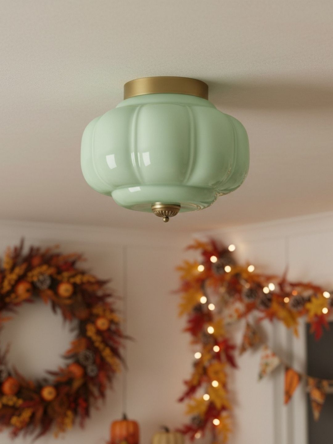Retro Plafondlamp met Melkglazen Kap – Verfijnde Semi-Flush Mount Verlichting voor Moderne Interieurs | Sansoti