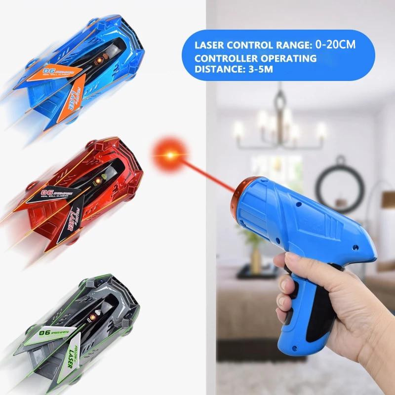 Wandklimmende Bestuurbare Auto met Laserbesturing – Plafond Muur Vloer RC Raceauto met LED Verlichting | Sansoti