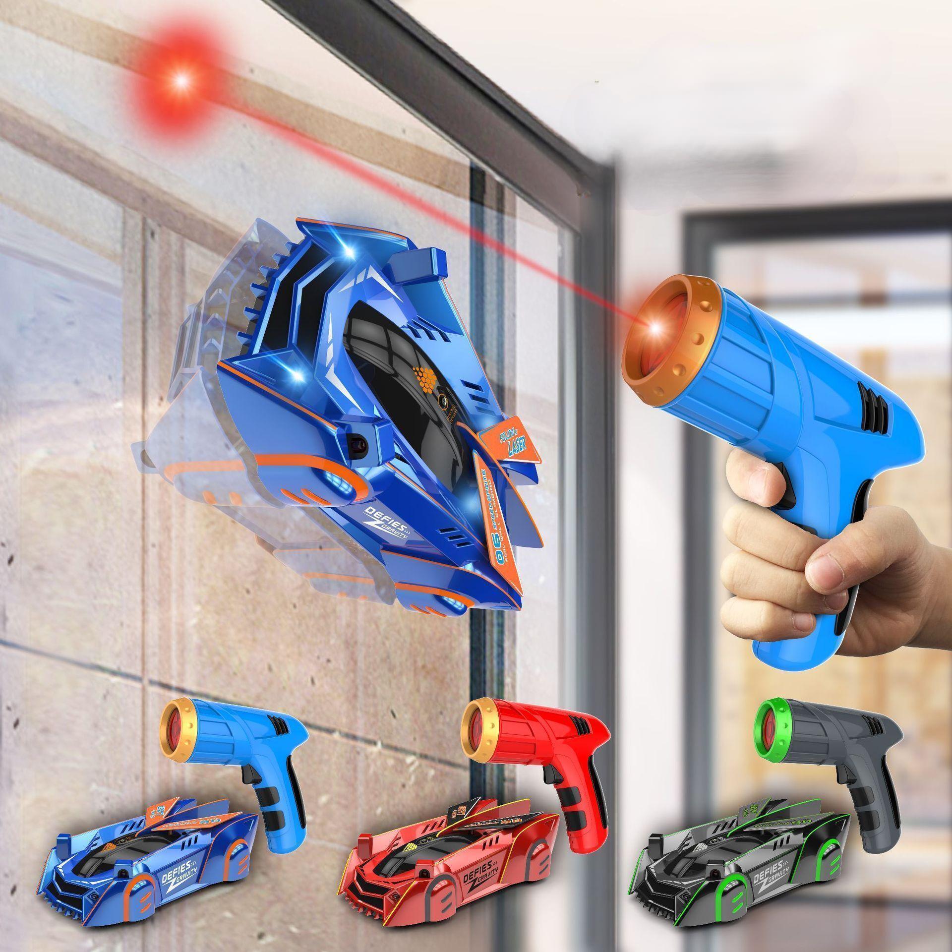 Wandklimmende Bestuurbare Auto met Laserbesturing – Plafond Muur Vloer RC Raceauto met LED Verlichting | Sansoti