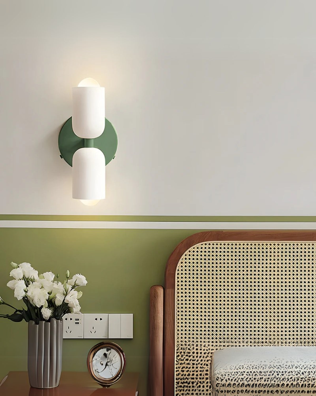 Restfield | Applique murale avec double abat-jour en verre pour chambre et salon – Éclairage mural E27