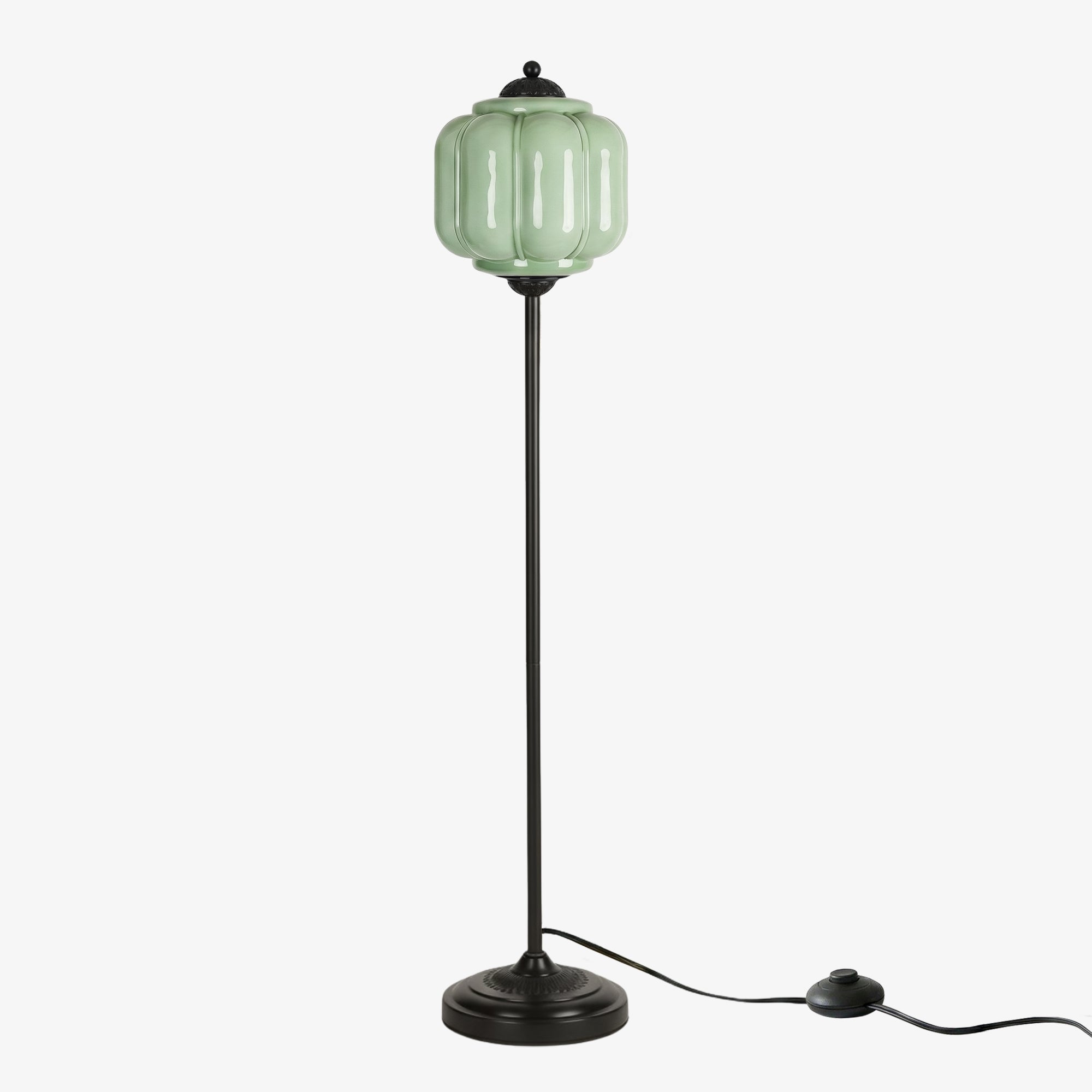 Decoratieve Glazen Pompoen Vloerlamp Retro Organische Stijl Woonkamer Staande Lamp | Sansoti