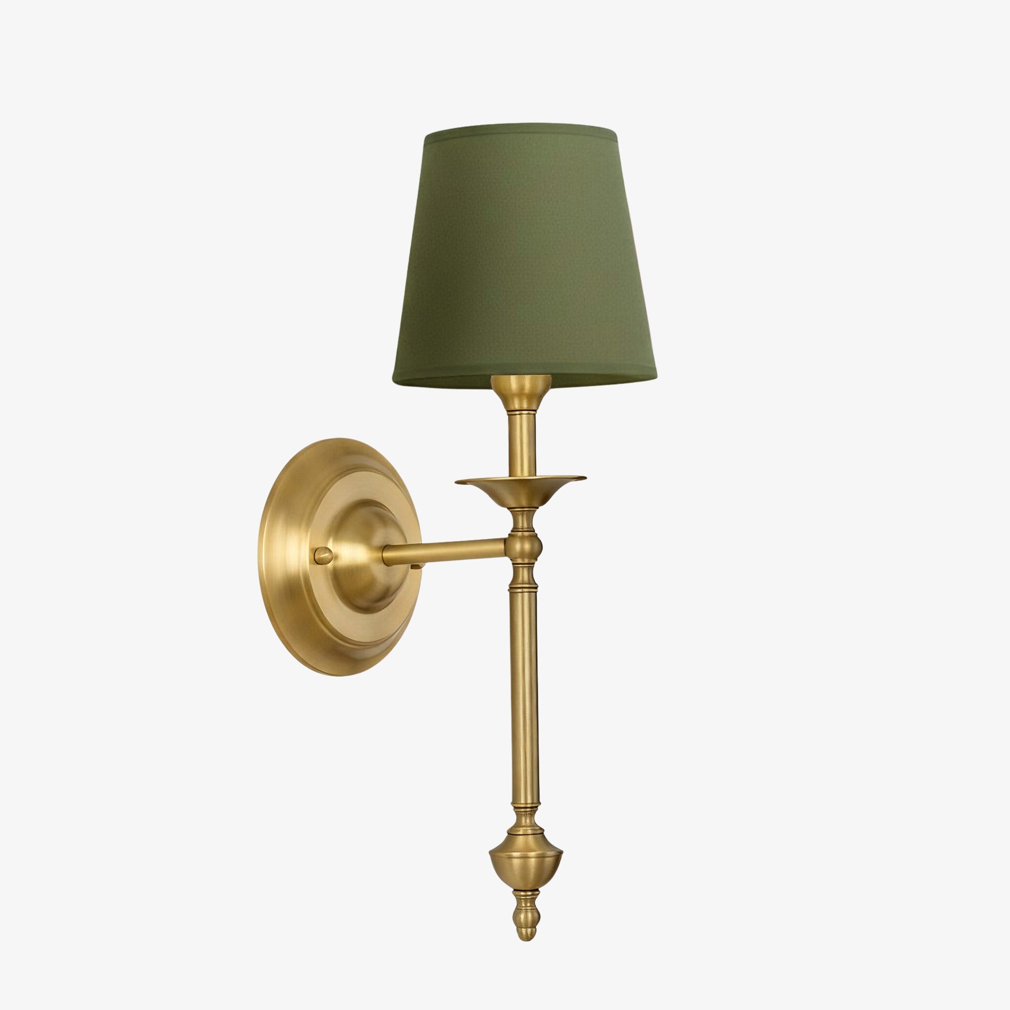 Stoffen Wandlamp met Vintage Koperen Afwerking – Sfeervolle Verlichting voor Hal, Slaapkamer en Woonkamer | Sansoti