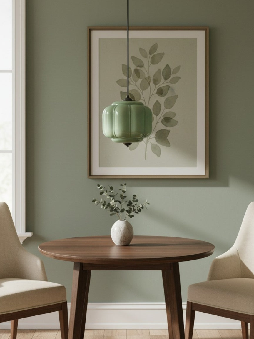 Vintage Kroonluchter met Crèmekleurige Glazen Kappen – Hanglamp in Retro-Stijl voor Eetkamer & Woonkamer | Sansoti