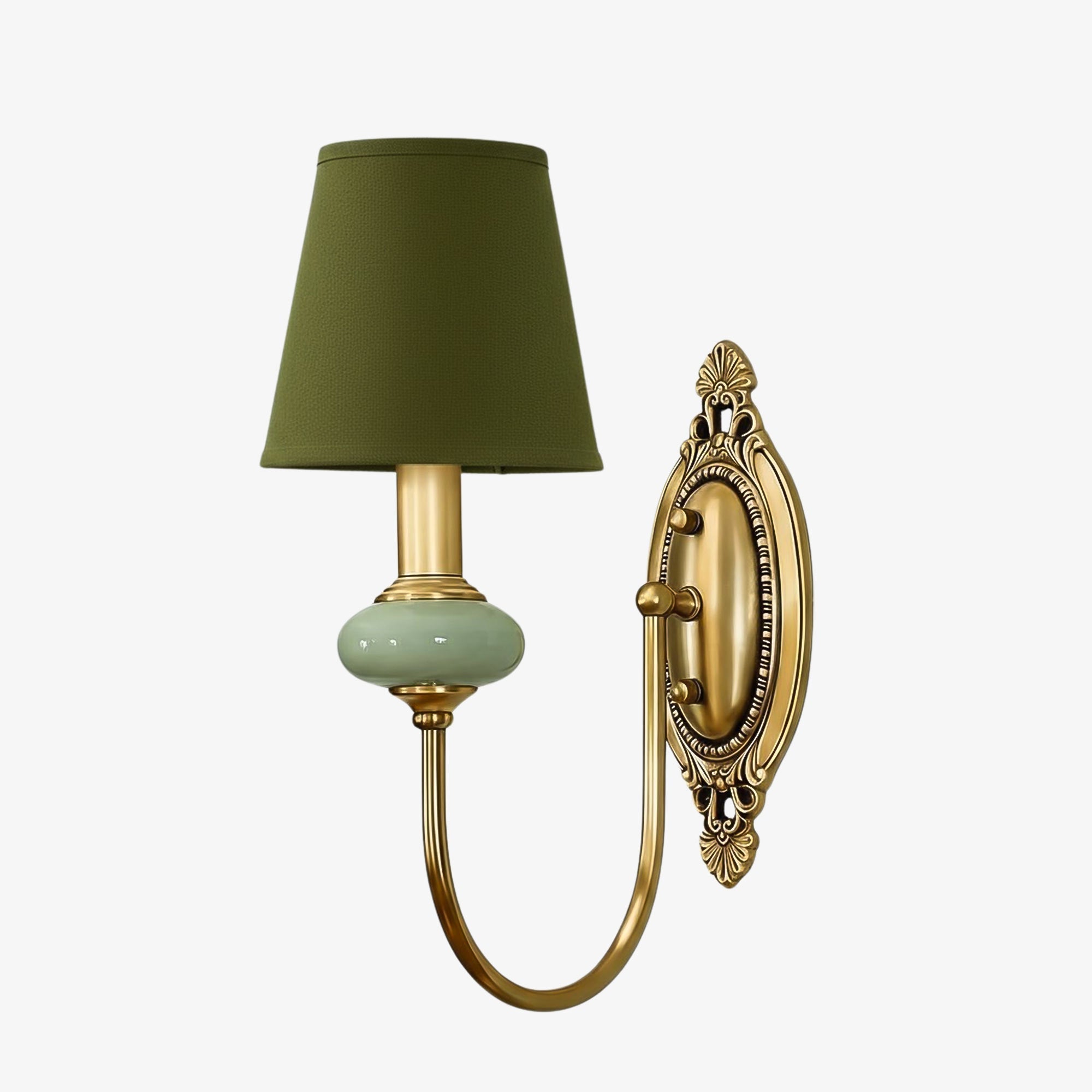 Keramische wandlamp met stoffen kap - 1 of 2 lichtpunten - E27 - diverse kleuren & stijlen | Sansoti