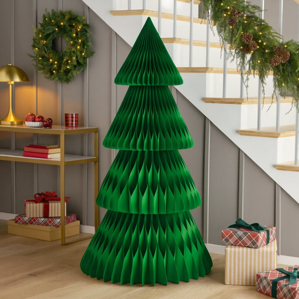 Decoratieve Papieren Boom 30cm Honingraat Structuur Vouwbaar Interieurobject Feestdecoratie Tafelornament | Sansoti