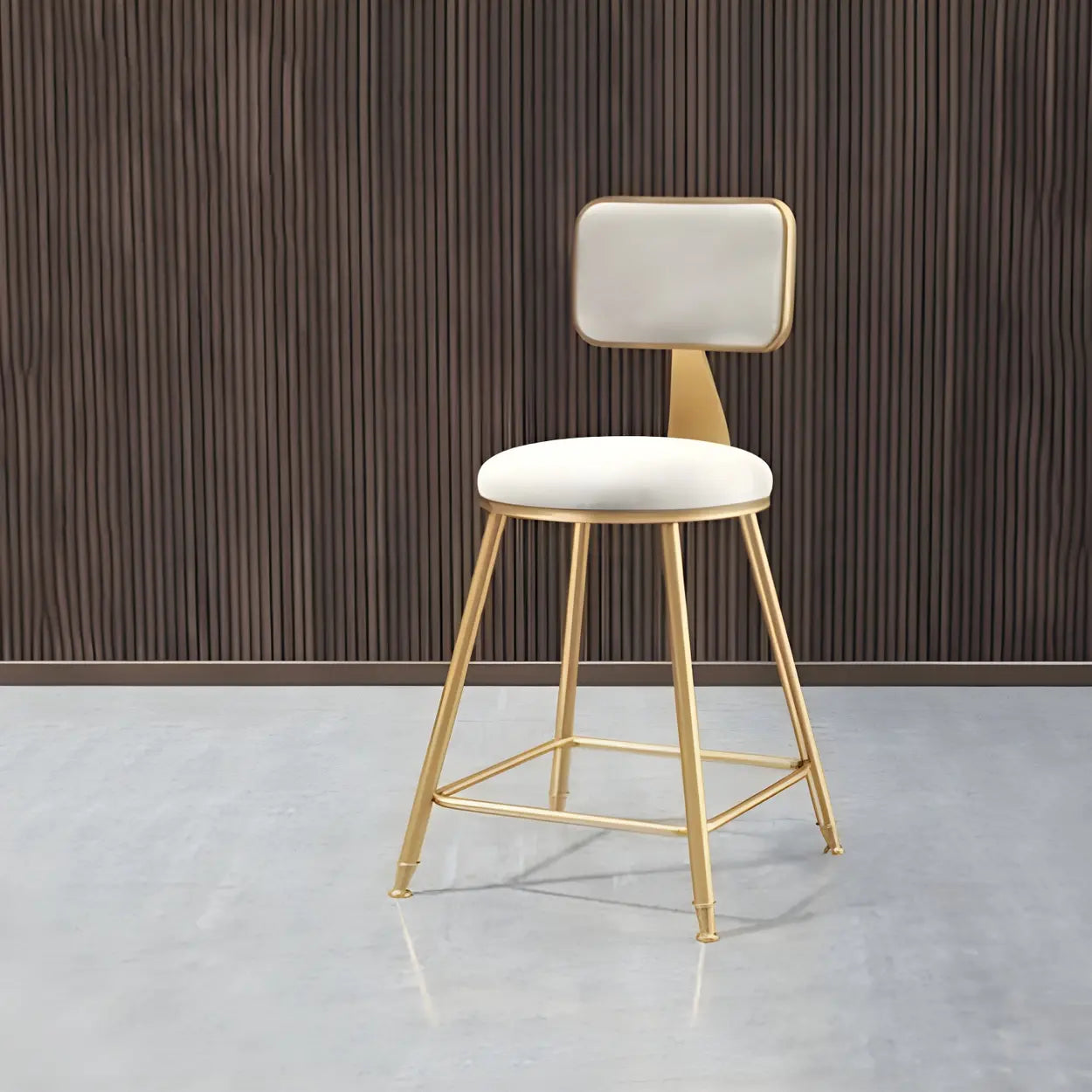 Tabouret de Bar en Velours Luxe avec Dossier et Piètement Métallique Doré – Chaise de Bar Glamour Moderne pour Îlot de Cuisine et Bar à Domicile | Restfield
