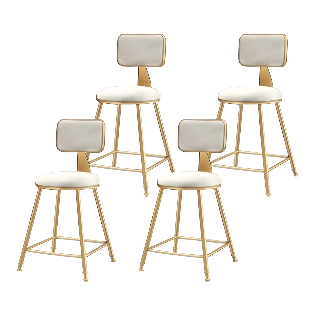 Tabouret de Bar en Velours Luxe avec Dossier et Piètement Métallique Doré – Chaise de Bar Glamour Moderne pour Îlot de Cuisine et Bar à Domicile | Restfield