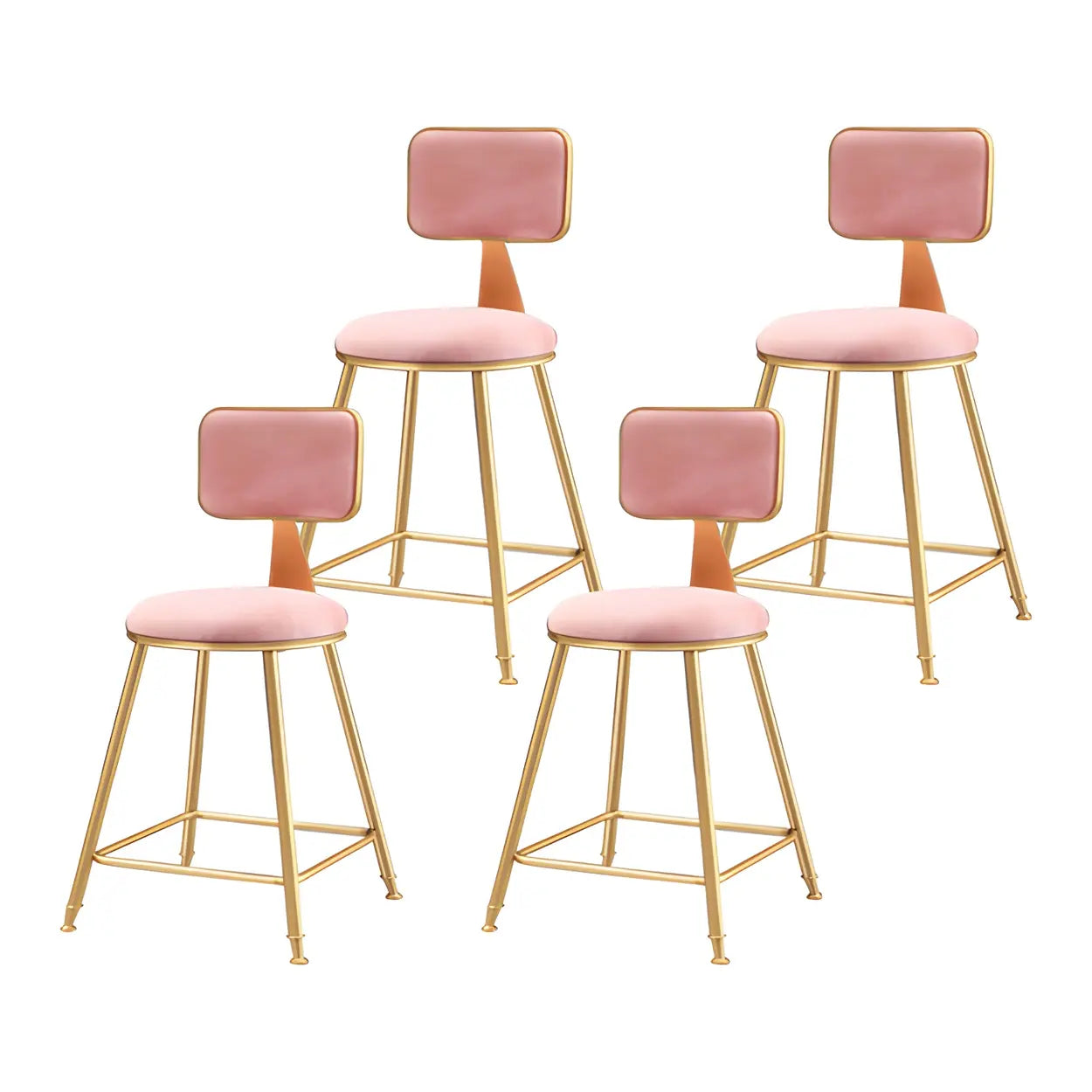 Tabouret de Bar en Velours Luxe avec Dossier et Piètement Métallique Doré – Chaise de Bar Glamour Moderne pour Îlot de Cuisine et Bar à Domicile | Restfield
