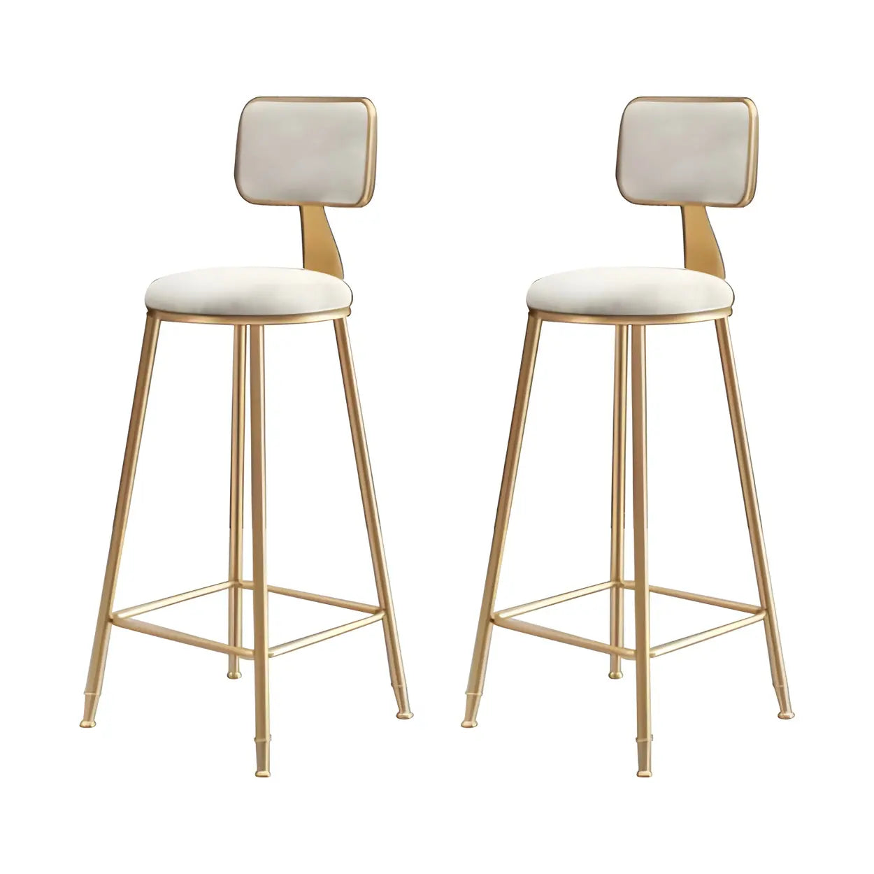 Tabouret de Bar en Velours Luxe avec Dossier et Piètement Métallique Doré – Chaise de Bar Glamour Moderne pour Îlot de Cuisine et Bar à Domicile | Restfield