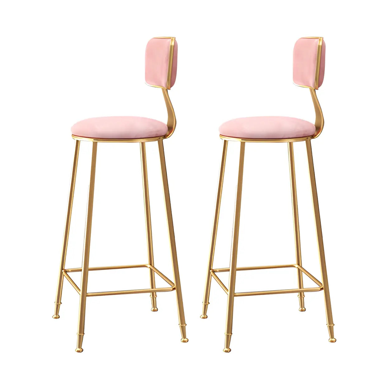 Tabouret de Bar en Velours Luxe avec Dossier et Piètement Métallique Doré – Chaise de Bar Glamour Moderne pour Îlot de Cuisine et Bar à Domicile | Restfield