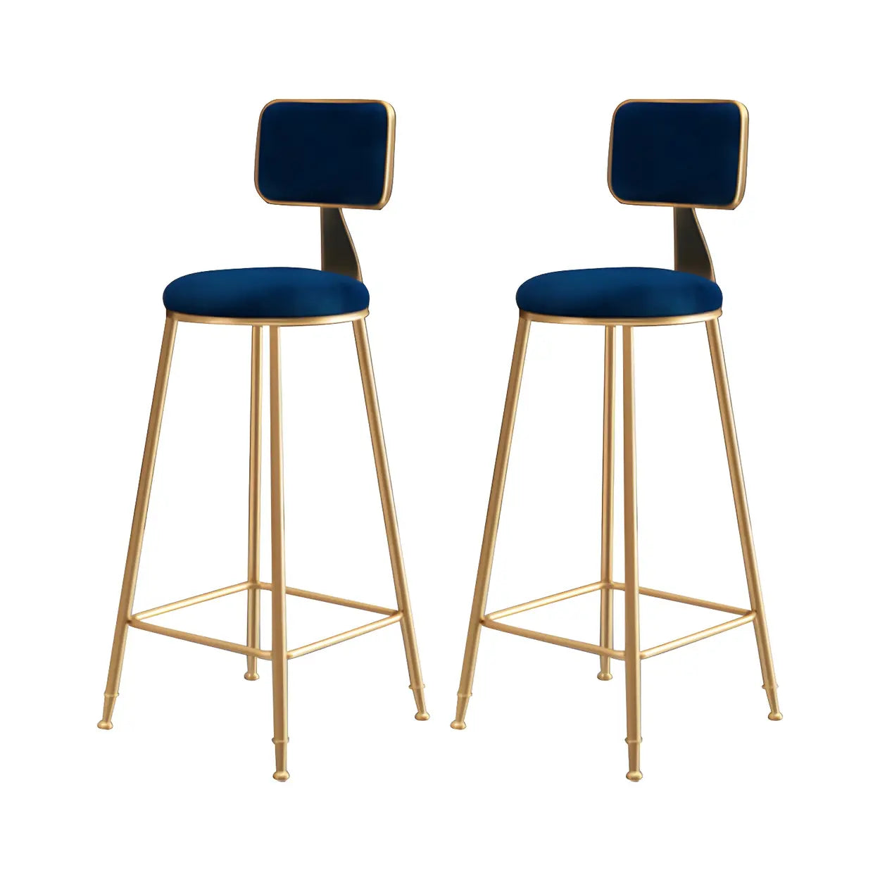 Tabouret de Bar en Velours Luxe avec Dossier et Piètement Métallique Doré – Chaise de Bar Glamour Moderne pour Îlot de Cuisine et Bar à Domicile | Restfield