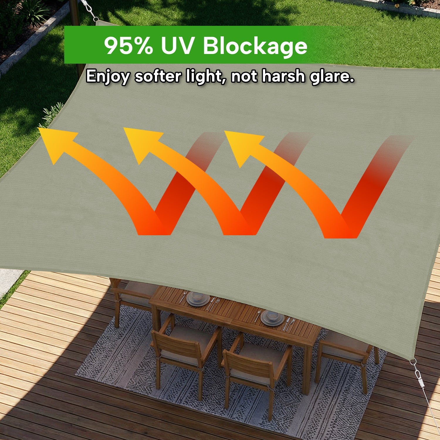 Rectangular Waterproof Shade Sail for Patio Garden and Pool | Sansoti