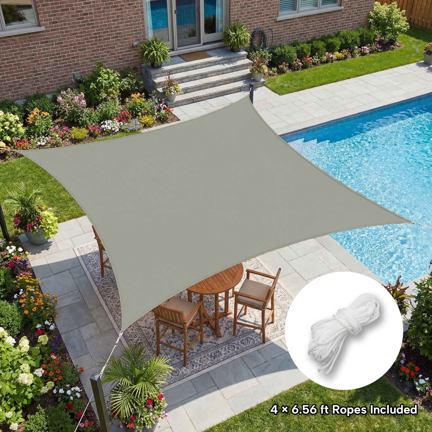 Waterproof Shade Sail – UV-Resistant Canvas for Terrace, Balcony & Garden | Sansoti