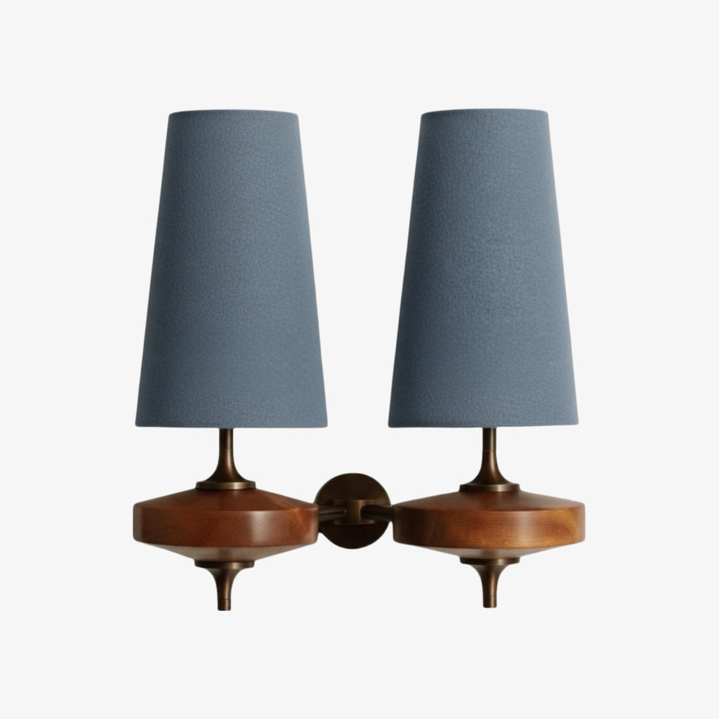 Retro Wandlamp met Stoffen Kap – Vintage Verlichting voor Slaapkamer | Sansoti