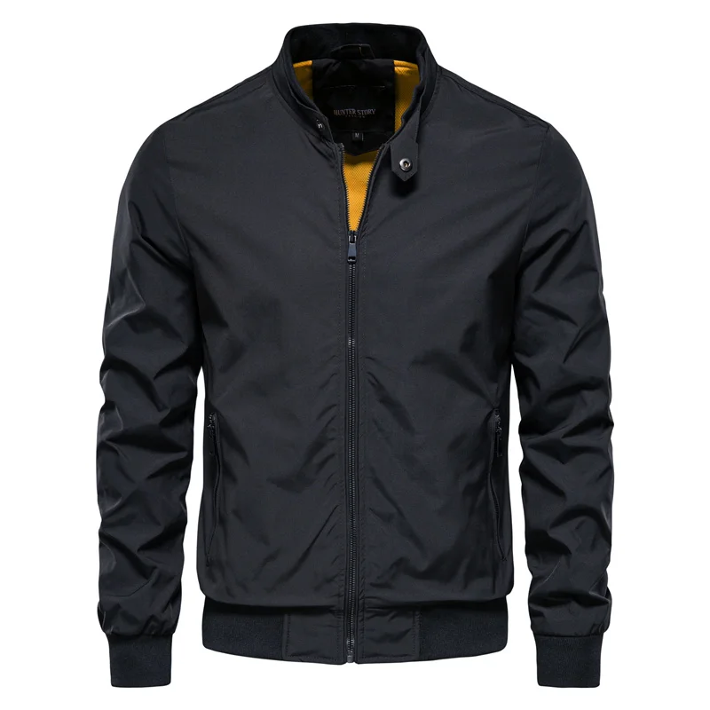 Blouson bomber léger pour homme, col côtelé, modèle classique d’été, allure raffinée, style moderne décontracté | Sansoti