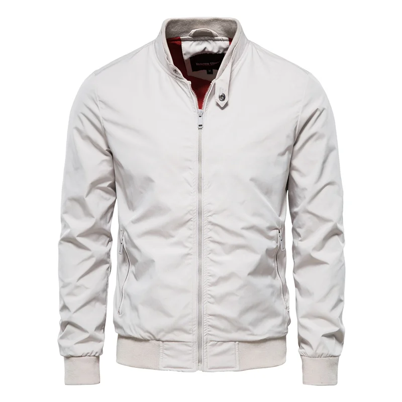 Blouson bomber léger pour homme, col côtelé, modèle classique d’été, allure raffinée, style moderne décontracté | Sansoti