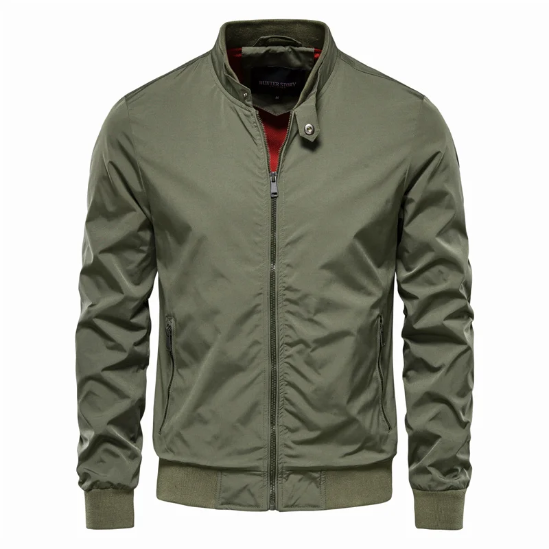 Blouson bomber léger pour homme, col côtelé, modèle classique d’été, allure raffinée, style moderne décontracté | Sansoti