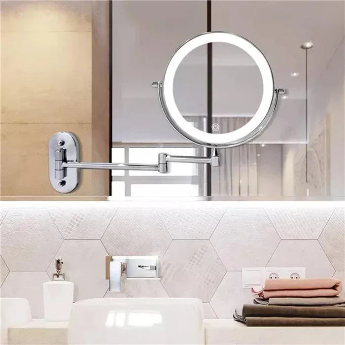 Miroir de maquillage LED éclairé pour salle de bain et maquillage | Grossissant et rechargeable | Restfield