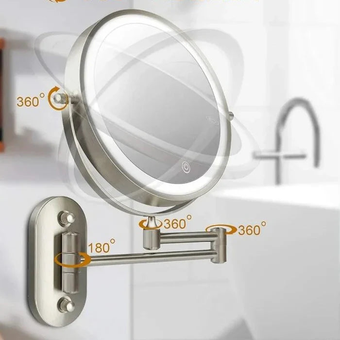 Miroir de maquillage LED éclairé pour salle de bain et maquillage | Grossissant et rechargeable | Restfield