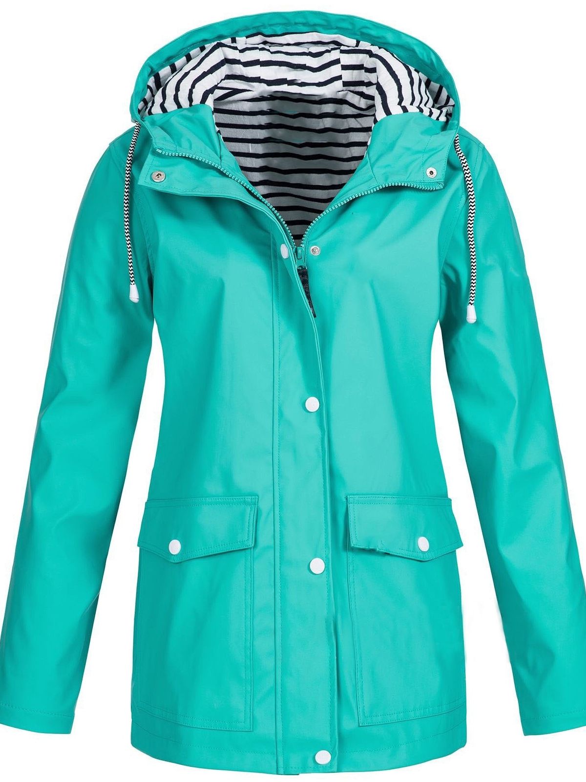 Waterdichte Damesjas met Capuchon Winddicht Regenjas Functioneel Outdoor Wandelen Hiking Allweer Lange Jas | Sansoti