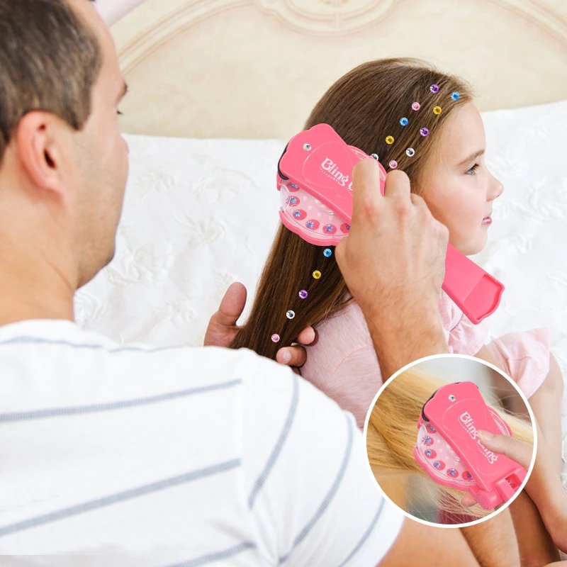 Haarstempel met Steentjes voor Kinderen 180 Kleurrijke Edelstenen Glitter Haaraccessoire Decoratie Set | Sansoti