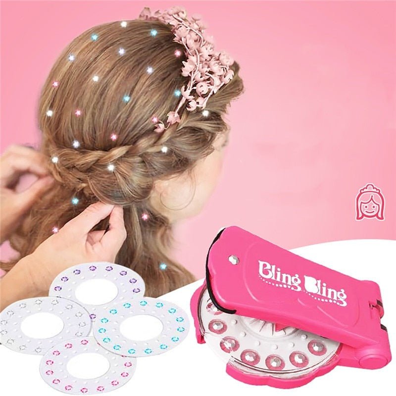 Haaraccessoire Applicator met Glinsterstenen voor Kinderen en Volwassenen Inclusief Sterren en Bloemen | Sansoti