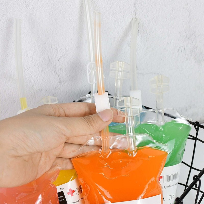 Blood Bag Drink Pouches 400ml Halloween Cosplay Party Theme Party Supplies Funny Reusable Drink Pouch | Sansoti